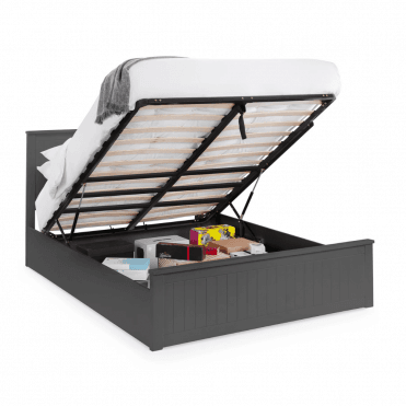 Meribel Dark Grey Wooden Ottoman Bed Frame