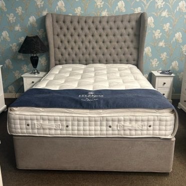 Kingsize Open Coil Divan Set & Elizabeth Winged Headboard (No Mattress)