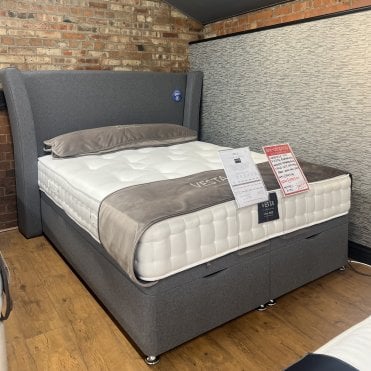 Kingsize Vesta End Lift Ottoman Base & Rhiannon Winged Headboard (No Mattress)