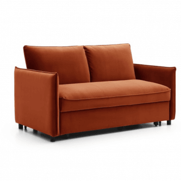 Ernie Velvet Burnt Orange Sofa Bed