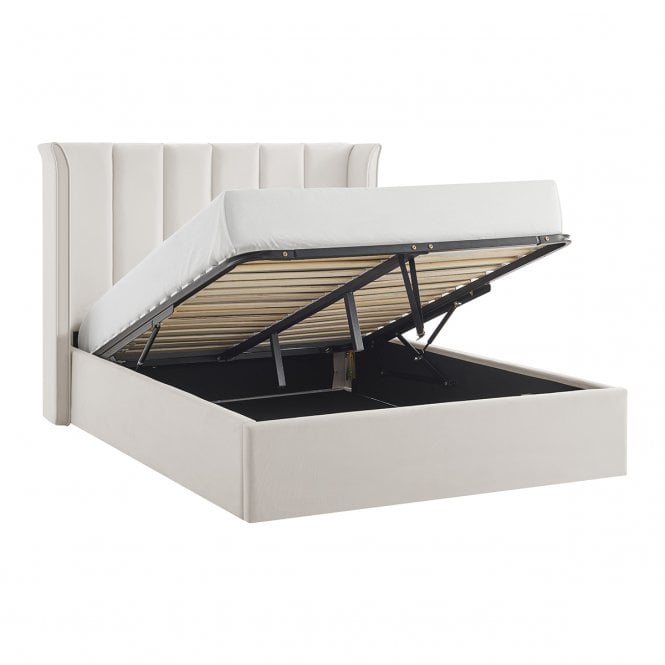 Simply Beds® Savoy Natural Velvet Fabric Ottoman Bed Frame