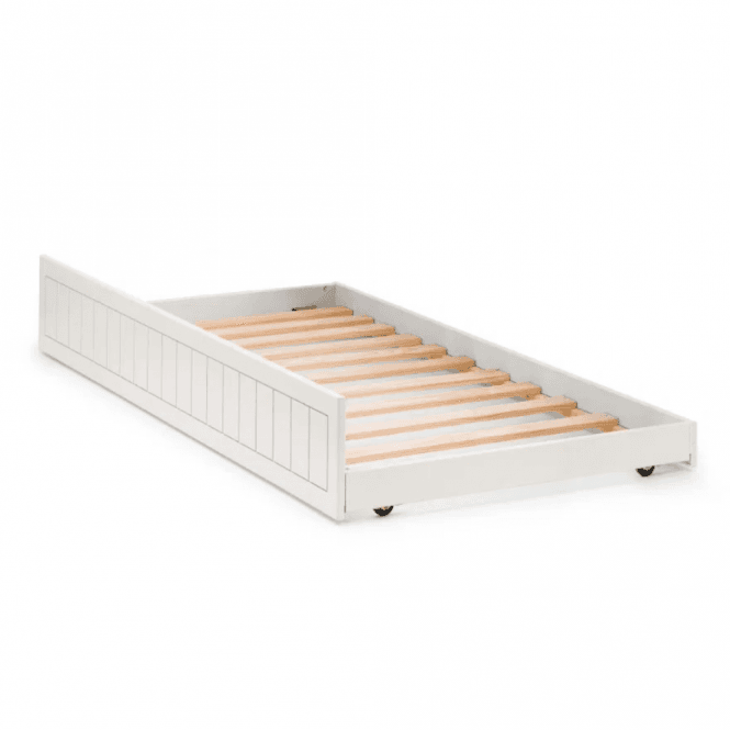 Simply Beds® Single White Meribel Wooden Trundle Under Bed