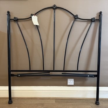 Small Double Thorpe OBC Wrought Iron Black Gloss Headboard